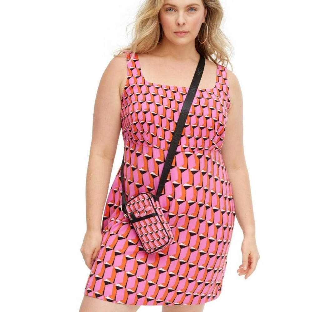 DVF for Target: Women's 90's Shift Pink Modern Geo Mini Dress